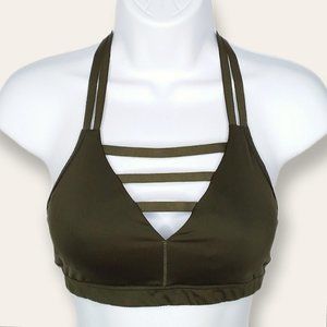 Victoria's Secret Sports Bra Size Small Army Green Mesh Detail